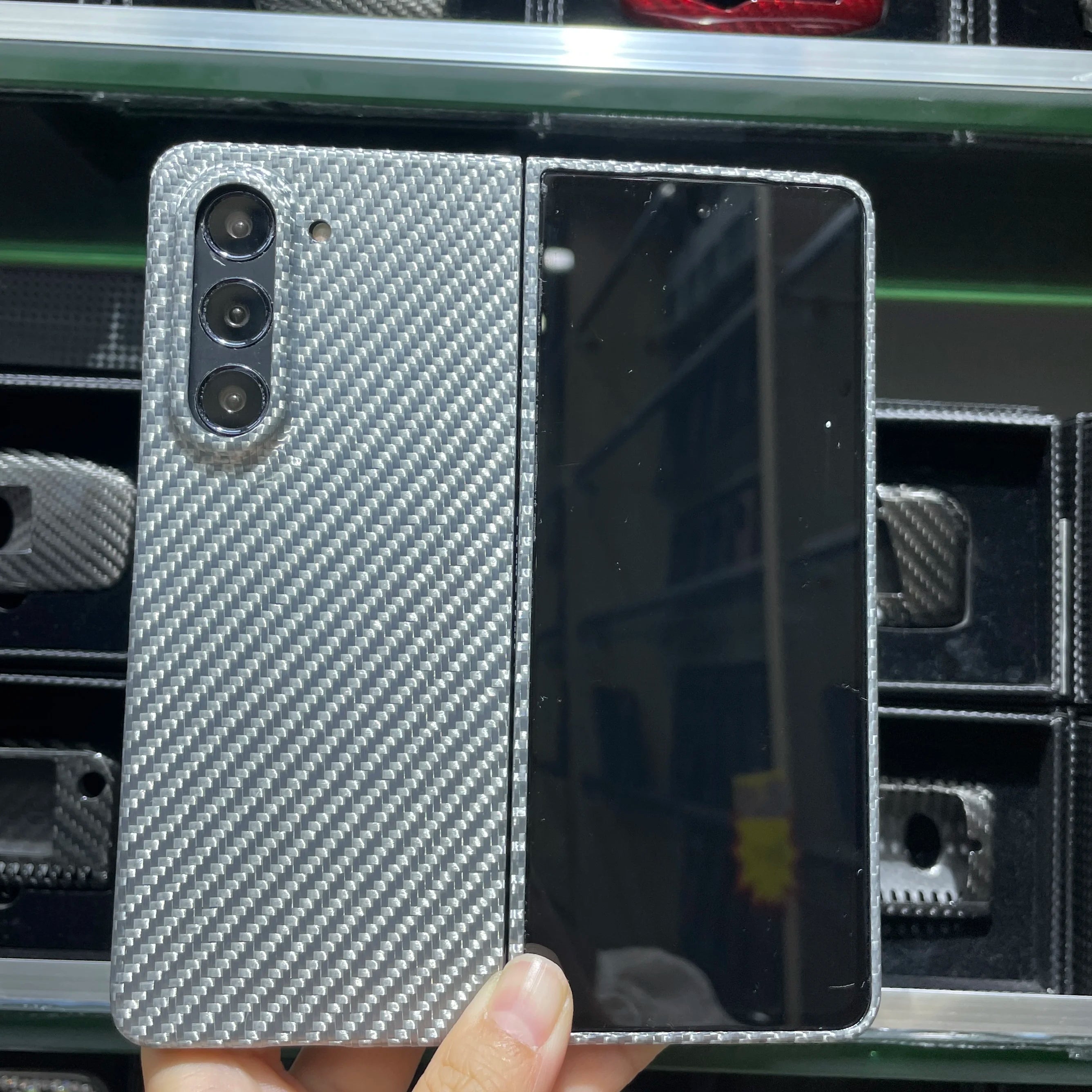 YTF Carbon Fiber Case For Samsung Galaxy Z Fold 5 - Premium Mobile Phone Cases from YTF-Carbon - Just $50! Shop now at Dressmycell.com YTF Carbon Fiber Case For Samsung Galaxy Z Fold 5 - Premium Mobile Phone Cases from YTF-Carbon - Just $50! Shop now at Dressmycell.com